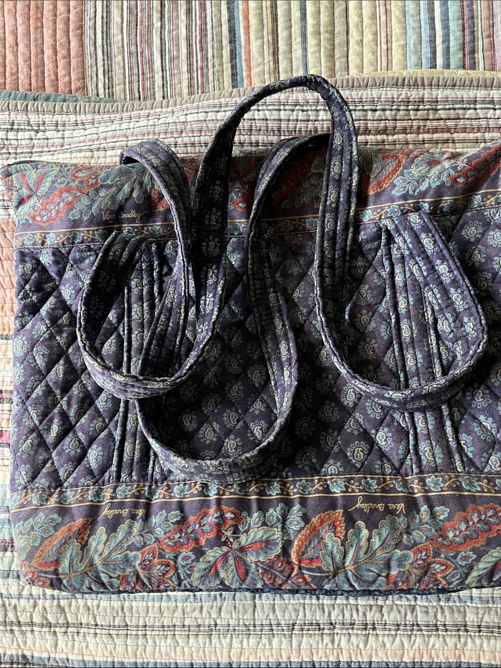 Vintage (late 1990’s)Vera Bradley Quilted Purple Paisley Tote